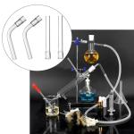4 Pack Glass Tube Stem Set (110mm Straight & Curved),for Drying,and Experiment Applications Drying Tube