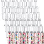 Tioncy 60 Pcs 50 ml Clear Plastic Test Tubes Gumball Tubes Plastic Vials with Caps Storage Containers for Plants, Beads Candy Powders Spices Storage Scientific Experiments Interest Cultivation