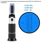 Portable Hand Held Grape and Wine Alcohol Refractometers 0 25% Vol 0 40% brixs 0 22 Baume, brixs Refractometer, brixs Refractometer, Portable Hand Held Grape and Wrefractometer Salinity Tester saltw