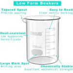 ONiLAB Scientific Griffin Low Form Glass Beaker, 2pcs Vol.1000ml, 3.3 Borosilicate Glass, Printed Graduation 13900248…