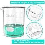 ONiLAB Scientific Griffin Low Form Glass Beaker, 2pcs Vol.1000ml, 3.3 Borosilicate Glass, Printed Graduation 13900248…