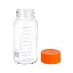 Moonetto 3 Pieces GL80 1000 mL Orange Cap Wide Mouth Graduated Round Reagent Media/Storage Lab Glass Bottle