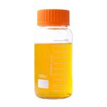 Moonetto 3 Pieces GL80 1000 mL Orange Cap Wide Mouth Graduated Round Reagent Media/Storage Lab Glass Bottle