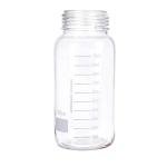 Moonetto 3 Pieces GL80 1000 mL Orange Cap Wide Mouth Graduated Round Reagent Media/Storage Lab Glass Bottle