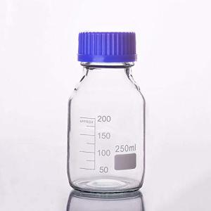 lab Glass Graduated Acid Reagent Bottle autoclavable with Screw Cap GL 45 100ml,250ml,500ml,1000ml (250ml)