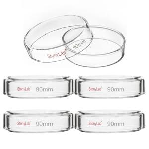 Stonylab 5-Pack Glass Petri Dishes with Lids