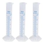 Bociloy 3-Pack 25ml Transparent Measuring Cylinders