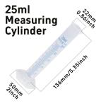 Bociloy 3-Pack 25ml Transparent Measuring Cylinders