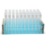 50 Plastic Test Tubes with Rack and Caps