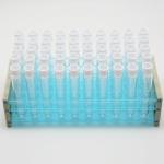 50 Plastic Test Tubes with Rack and Caps