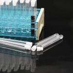 50 Plastic Test Tubes with Rack and Caps