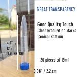 50 Pack 15ml Leakproof Centrifuge Test Tubes