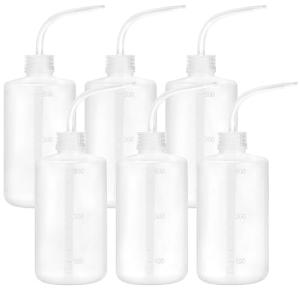 6-Pack 500ml Plastic Safety Wash Bottles
