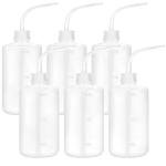 6-Pack 500ml Plastic Safety Wash Bottles