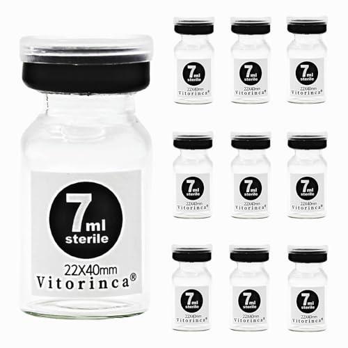 Vitorinca 7ml Sterile Glass Vials, 10 Pack