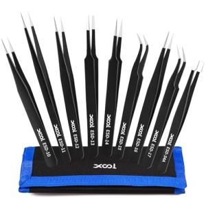 9-Piece Precision ESD Anti-Static Tweezers Set