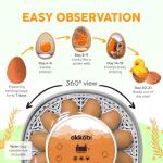 Okkobi M12 Automatic Egg Incubator with Humidity Control