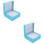 Sky-Blue Microcentrifuge Tube Holder for Freezer Storage