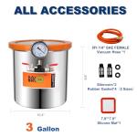 3 Gallon Vacuum Chamber with Glass Lid