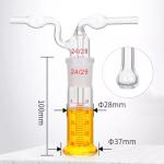 Glass Gas Washing Bottle with Two Bend Tubes