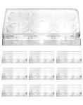 QWORK 6-Well Plastic Tissue Culture Plates, 10 Pcs
