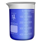500ml Low Form Beaker, Borosilicate Glass, Graduated