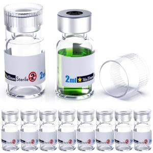 Sterile Glass Vials with Reusable Caps (2ml, 10pcs)