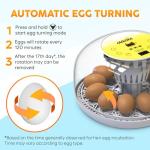 Okkobi M12 Automatic Egg Incubator with Turner
