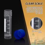 100 Pcs 2ml Vials with Screw Caps - Blue