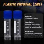 100 Pcs 2ml Vials with Screw Caps - Blue