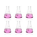6-Pack Narrow Mouth 150ml Glass Erlenmeyer Flasks