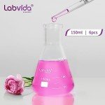 6-Pack Narrow Mouth 150ml Glass Erlenmeyer Flasks