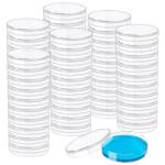 60 Pack Clear Plastic Petri Dishes with Lids