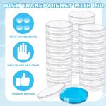 60 Pack Clear Plastic Petri Dishes with Lids