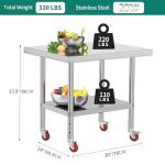 YITAHOME Stainless Steel Work Table with Wheels