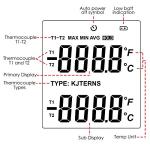 Dual Channel Digital Thermocouple Thermometer with Backlight