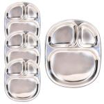 Stainless Steel Divided Plates for Kids - 4 Pack