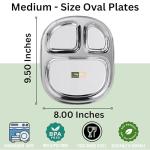 Stainless Steel Divided Plates for Kids - 4 Pack