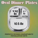 Stainless Steel Divided Plates for Kids - 4 Pack
