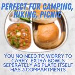 Stainless Steel Divided Plates for Kids - 4 Pack