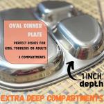 Stainless Steel Divided Plates for Kids - 4 Pack