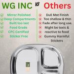 Stainless Steel Divided Plates for Kids - 4 Pack