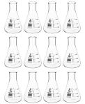 EISCO 12-Pack 100mL Borosilicate Erlenmeyer Flasks