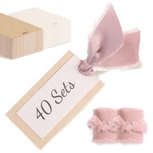 40 Pcs Dusty Pink Ribbon Name Place Cards
