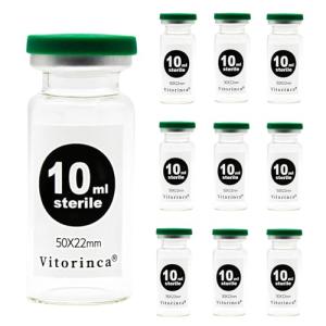 Vitorinca 10ml Sterile Glass Vials, Pack of 10