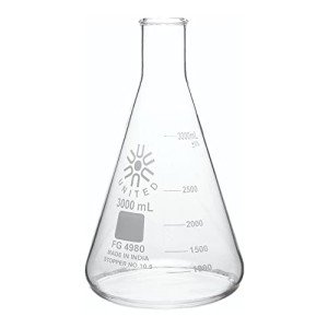3000mL Borosilicate Glass Erlenmeyer Flask