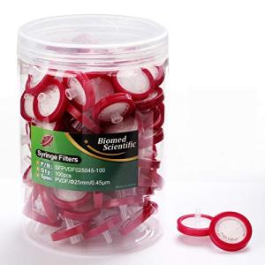 25mm Hydrophobic PVDF Syringe Filters, 0.45µm, 100 Pack