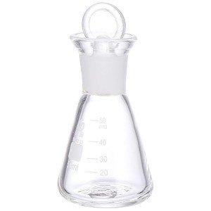 50ml Borosilicate Glass Erlenmeyer Flask with Stopper