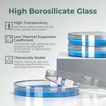 60mm Thick Glass Petri Dish Set with Lids