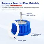 GL45 Stainless Steel Safety Feeding Cap 1-Port